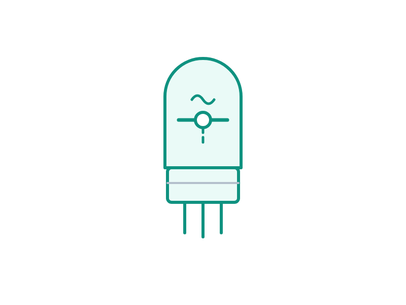 Drawing of a deuterium detector lamp.